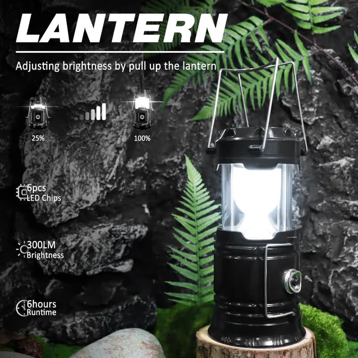 Collapsible LED Camping Lanterns Lightweight Waterproof Solar