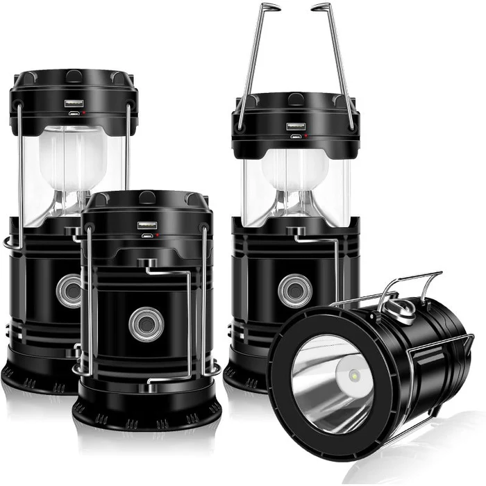 Collapsible LED Camping Lanterns Lightweight Waterproof Solar