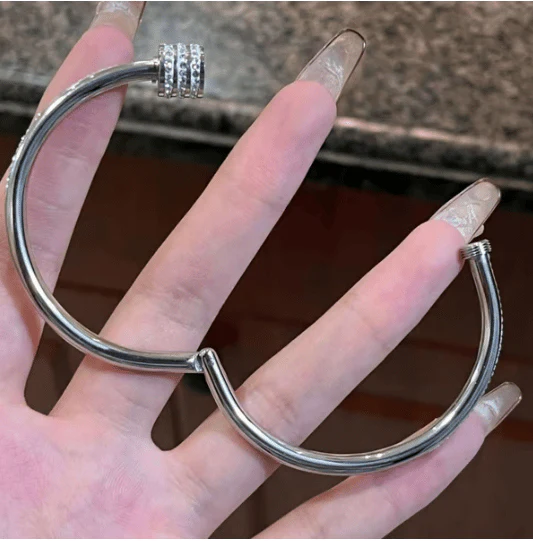 5-Piece Titanium Steel Starry Sky Bangles, 18K Gold-Plated