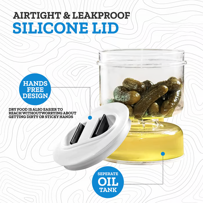 Pickle And Olives Jar Container With Strainer