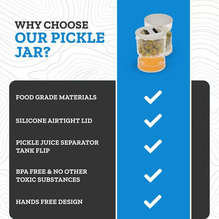 Pickle And Olives Jar Container With Strainer