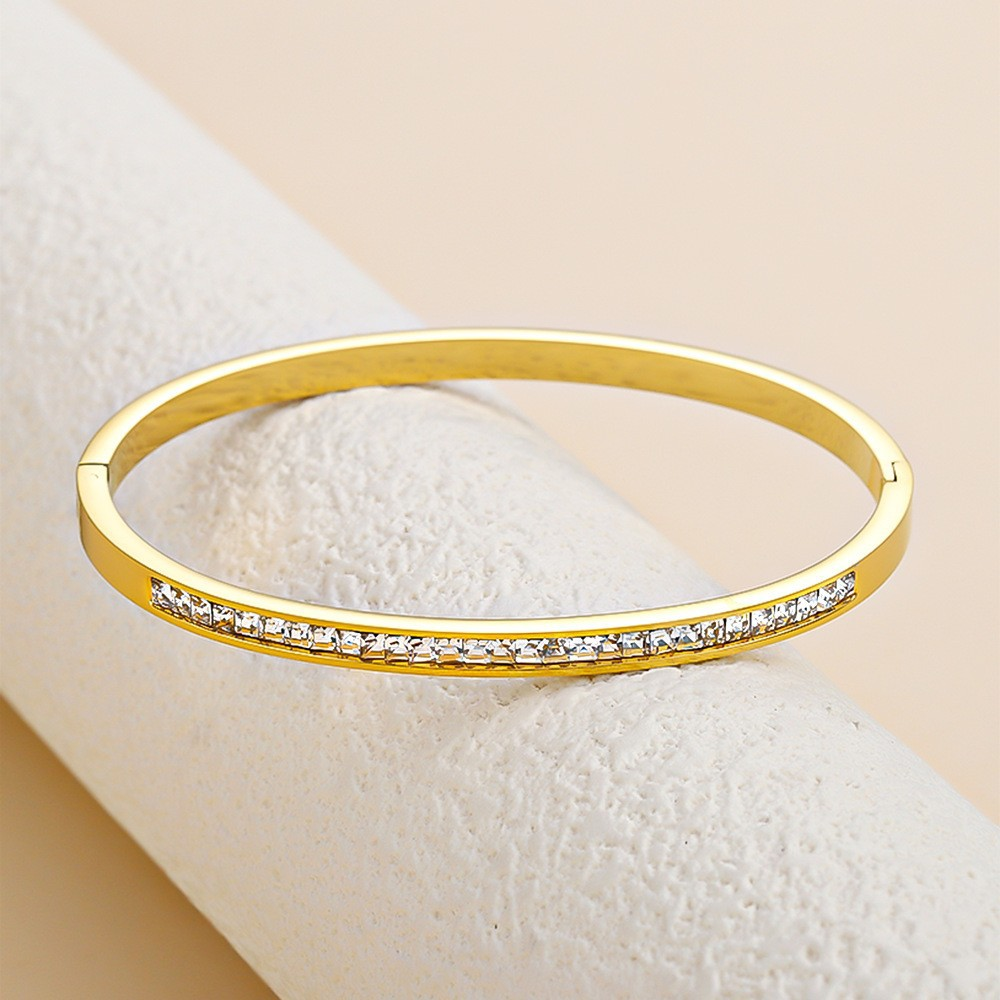 5-Piece Titanium Steel Starry Sky Bangles, 18K Gold-Plated