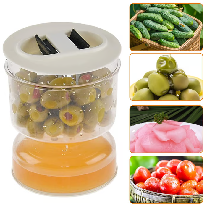 Pickle And Olives Jar Container With Strainer